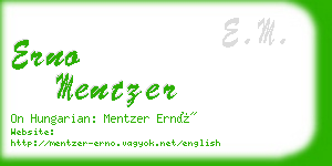 erno mentzer business card